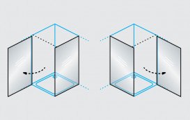 Душові двері Kolpa San Andromeda D 100-UNI SBR 100х200 см профіль срібло/прозоре скло Clean Coat 516530