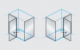 Душові двері Kolpa San Polaris D 90-R B 90х200 см права профіль чорний/прозоре скло Clean Coat 515770