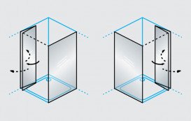 Душевые двери Kolpa San Polaris Fold D 100-L B 100х200 см левая профиль черный/прозрачное стекло Clean Coat 516280