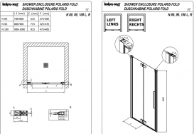 Душові двері Kolpa San Polaris Fold N 100-L B 100х200 см ліва профіль чорний/прозоре скло Clean Coat 516430