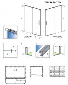 Душевые двери Radaway Espera Pro DWJ 120 левосторонние хром/прозрачное стекло 10090120-01-01L+10091120-01-01L