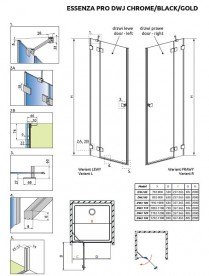 Душові двері Radaway Essenza Pro DWJ 120 правосторонні хром/прозоре скло 10099120-01-01R