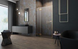 Душевые двери Radaway Essenza Pro Gold DWJ 110 левосторонние золото/прозрачное стекло 10099110-09-01L