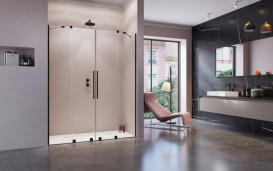 Душові двері Radaway Furo Black DWD 38.8х200 см розсувні чорний/прозоре скло 10108388-54-01