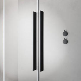 Душові двері Radaway Furo Black DWD 38.8х200 см розсувні чорний/прозоре скло 10108388-54-01