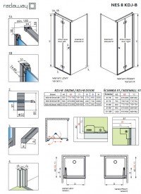 Душові двері Radaway Nes 8 Black KDJ B 100 лівобічні чорний/прозоре скло 10075100-54-01L