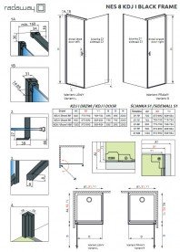 Душові двері Radaway Nes 8 Black KDJ I Frame 90 правосторонні чорний/скло Frame 10072090-54-56R