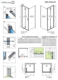 Душові двері Radaway Nes 8 KDJ B 90 правосторонні хром/прозоре скло 10075090-01-01R