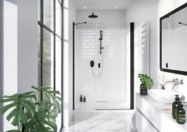 Душевые двери Radaway Nes Black DWS 140 правосторонние черный/прозрачное стекло 10028140-54-01R