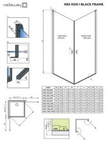 Душевые двери Radaway Nes Black KDD I Frame 90 правосторонние черный/стекло Frame 10021090-54-56R