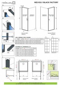 Душевые двери Radaway Nes Black KDJ I Factory 90 левосторонние черный/стекло Factory 10022090-54-55L