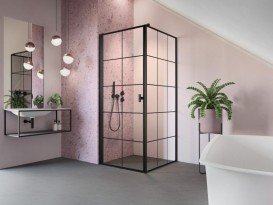 Душевые двери Radaway Nes Black KDJ I Factory 90 левосторонние черный/стекло Factory 10022090-54-55L