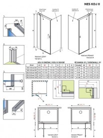 Душові двері Radaway Nes Black KDJ II 90 лівобічні чорний/прозоре скло 10032090-54-01L