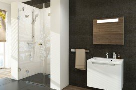 Дверь душевая двухэлементная Ravak Brilliant BSD2-80 A-L профиль хром стекло transparent 0UL4AA00Z1