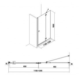 Двері душова Jika Cubito Pure 120х195 см левосторонняя профіль хром прозоре скло H2544260026681