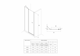 Дверь душевая одностворчатая с неподвижной частью Roca Capital 100х195 профиль алюминий хром прозрачное стекло AM4610012M