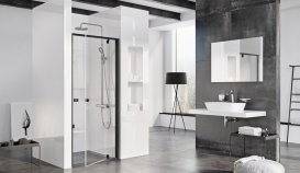 Двері душова прямокутна Ravak Pivot PDOP1-100 профіль чорний скло transparent 03GA0300Z1