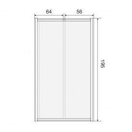 Двері душова розсувні Eger 120х195 профіль алюміній хром прозоре скло 599-153 (h)