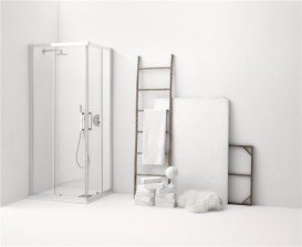 Двері душова розсувні Kerasan Nolita Flex 130 см профіль хром прозоре скло 745709