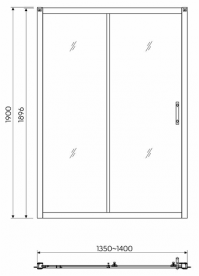 Дверь душевая раздвижная Kolo Geo 140 см прозрачное стекло профиль серебряный 560.163.00.3