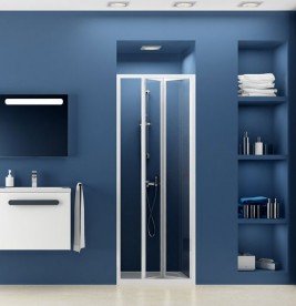 Дверь душевая складывающаяся Ravak Supernova SDZ2-70 белый профиль стекло transparent 01V10100Z1