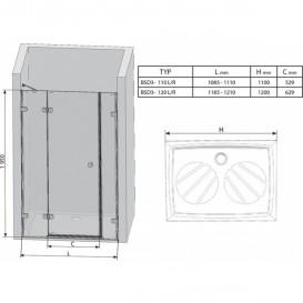 Дверь душевая трехэлементная Ravak Brilliant BSD3-110 R профиль хром стекло transparent 0UPD0A00Z1