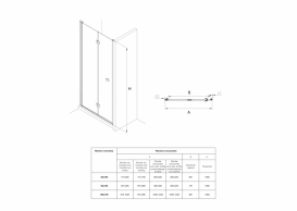 Двері душова універсальна Roca Capital 90х195 профіль алюміній хром прозоре скло AM4509012M