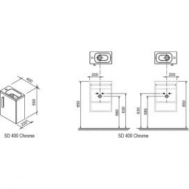 Дверца для тумбы под раковину Ravak Chrome SD 400 левая МДФ белый X000000540