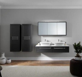 Двойная раковина для ванной Kolpa San Blanche UB 150 литой мрамор белый матовый на столешнице Kerrock 538750