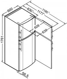 Двокамерний холодильник Liebherr CTN 3223 Comfort NoFrost сталь білий CTN 3223