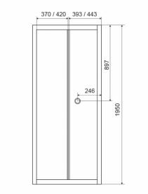 Душові двері в нішу Eger скляна розкладна 80х195 599-163-80