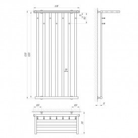 Электрическая сушка для одежды Laris Кватро с полкой П7 600x1200 Э подключение справа хром 73207150