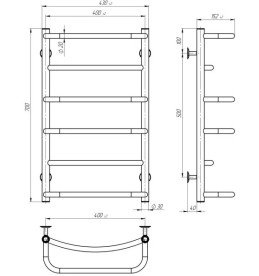 Электрический полотенцесушитель Deffi Аквамикс П6 400х700 правое подключение хром C.AM.70.40.6.E.C.R.5