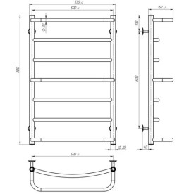 Электрический полотенцесушитель Deffi Аквамикс П7 500х800 левое подключение черный C.AM.80.50.7.E.B.L.5