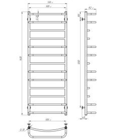 Електрична сушарка для рушників Deffi Аквамікс П13 500х1400 ліве підключення WD03 білий C.AM.140.50.13.E.W.L.3