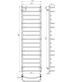 Електросушарка для рушників Deffi Аквамікс П17 500х1800 праве підключення чорний C.AM.180.50.17.E.B.R.5