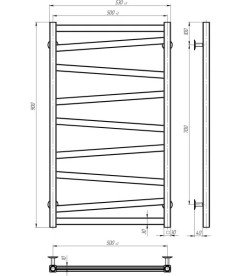 Электрический полотенцесушитель Deffi Alpha П9 500х900 правое подключение JD04 хром A.AL.90.50.9.E.C.R.2