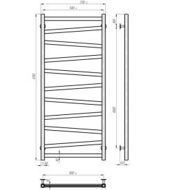Электрический полотенцесушитель Deffi Alpha П11 500х1200 правое подключение WD04 белый A.AL.120.50.11.E.W.R.4