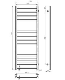 Електрична сушарка для рушників Deffi Avast П12 400х1200 ліве підключення JD04 чорний B.AV.120.40.12.E.B.L.2