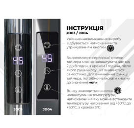 Электрический полотенцесушитель Deffi Avast П12 400х1200 правое подключение JD04 черный B.AV.120.40.12.E.B.R.2
