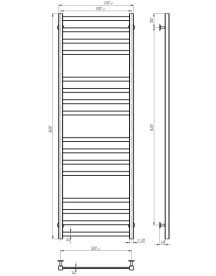 Електрична сушарка для рушників Deffi Avast П16 500х1600 праве підключення WD04 білий B.AV.160.50.16.E.W.R.4