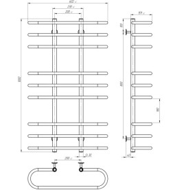 Электрический полотенцесушитель Deffi Британика П9 600х1000 левое подключение JD03 хром C.BR.100.60.9.E.C.L.1