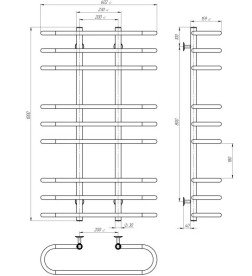 Электрический полотенцесушитель Deffi Британика П9 600х1000 левое подключение JD03 черный C.BR.100.60.9.E.B.L.1