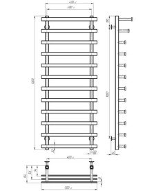 Электрический полотенцесушитель Deffi Breeze П12 400x1200 правое подключение JD04 хром A.BZ.120.40.12.E.C.R.2