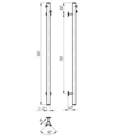 Електрична сушарка для рушників Deffi Chloe 30x900 JD03 нержавіюча сталь хром C.MK.90.30.E.C.U.1