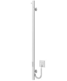 Электрический полотенцесушитель Deffi Chloe 30x1000 WD03 нержавеющая сталь белый C.MK.100.30.E.W.U.3