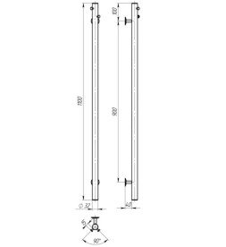 Електрична сушарка для рушників Deffi Chloe 30x1100 JD03 нержавіюча сталь чорний C.MK.110.30.E.B.U.1