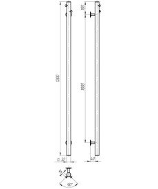 Электрический полотенцесушитель Deffi Chloe 30x1200 JD03 нержавеющая сталь черный C.MK.120.30.E.B.U.1