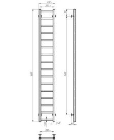 Електрична сушарка для рушників Deffi Forest П16 200х1600 праве підключення JD04 хром A.FR.160.20.16.E.C.R.2