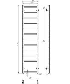 Електрична сушарка для рушників Deffi Forest П13 300х1400 праве підключення WD04 білий A.FR.140.30.13.E.B.R.2